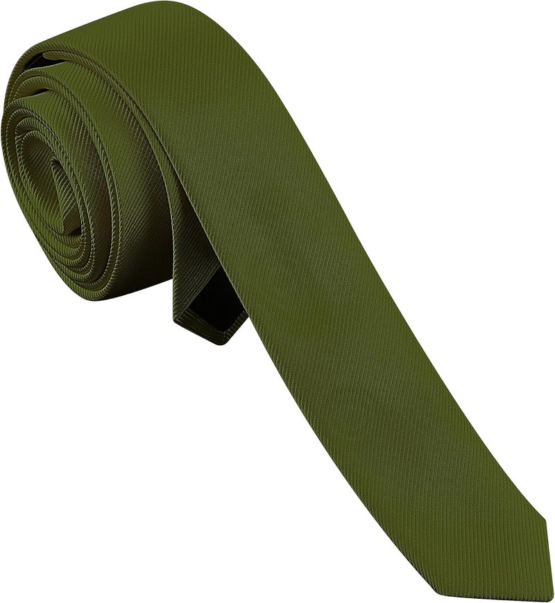Branduce Men's Skinny Ties Solid Color Formal Neckties 1.58" (4CM) Slim Ties For Men - Image 1